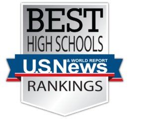 US News silver shield "Best High Schools Ranking"